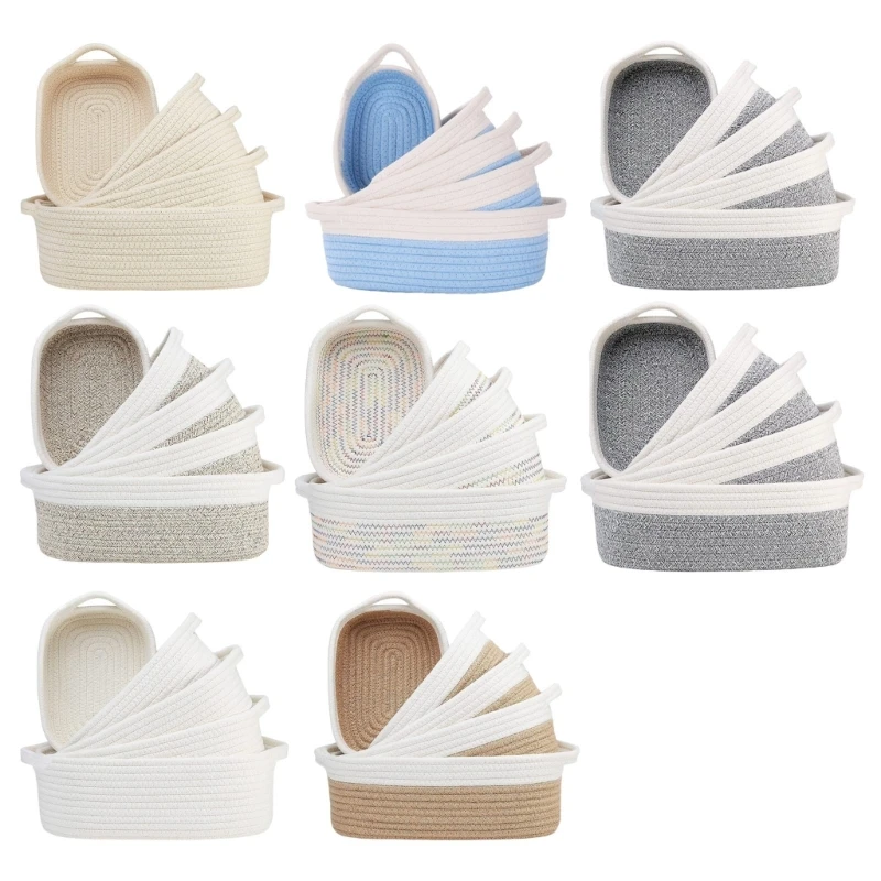 N7MD Set of 5 Stackable Sturdy Cotton Rope Storage Baskets for Home Organization Suitable for Clothes and Toy Daily Use
N7MD Set of 5 Stackable Sturdy Cotton Rope Storage Baskets for Home Organization Suitable for Clothes and Toy Daily Use