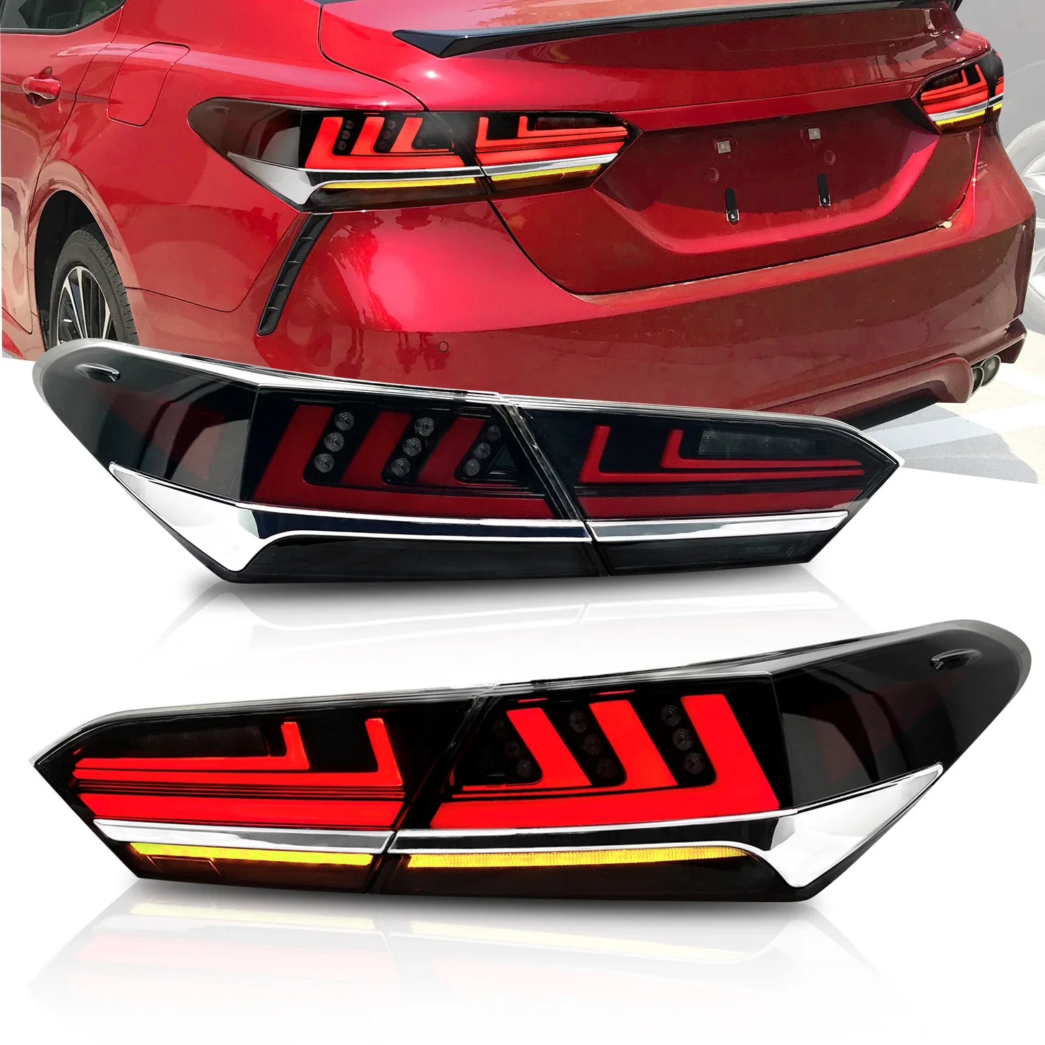 Apollo LED Tail Lights Fit For 2018-2019 For Camry Rear Lamps Assembly W/Sequential Turn Light Set Of 2 Smock Tinted For Camry
Apollo LED Tail Lights Fit For 2018-2019 For Camry Rear Lamps Assembly W/Sequential Turn Light Set Of 2 Smock Tinted For Camry