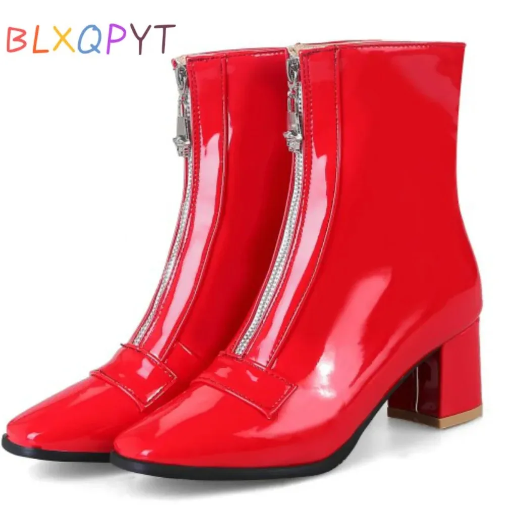 Ankle Boots Women Thick High Heels Customized High Heels Zipper Dress Party Wedding Red Black Short Boots Big Size 46 47 916-5
Ankle Boots Women Thick High Heels Customized High Heels Zipper Dress Party Wedding Red Black Short Boots Big Size 46 47 916-5