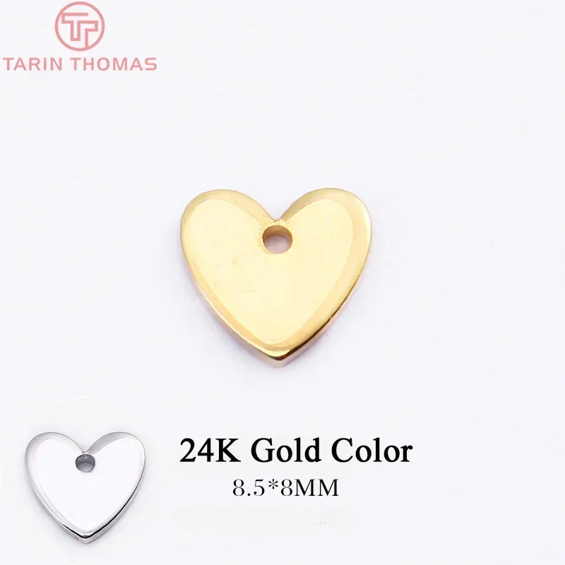 (839)20PCS 8.5*8MM Hole 1MM 24K Gold Color Brass Heart Shape Charms High Quality Diy Jewelry Findings Accessories
(839)20PCS 8.5*8MM Hole 1MM 24K Gold Color Brass Heart Shape Charms High Quality Diy Jewelry Findings Accessories