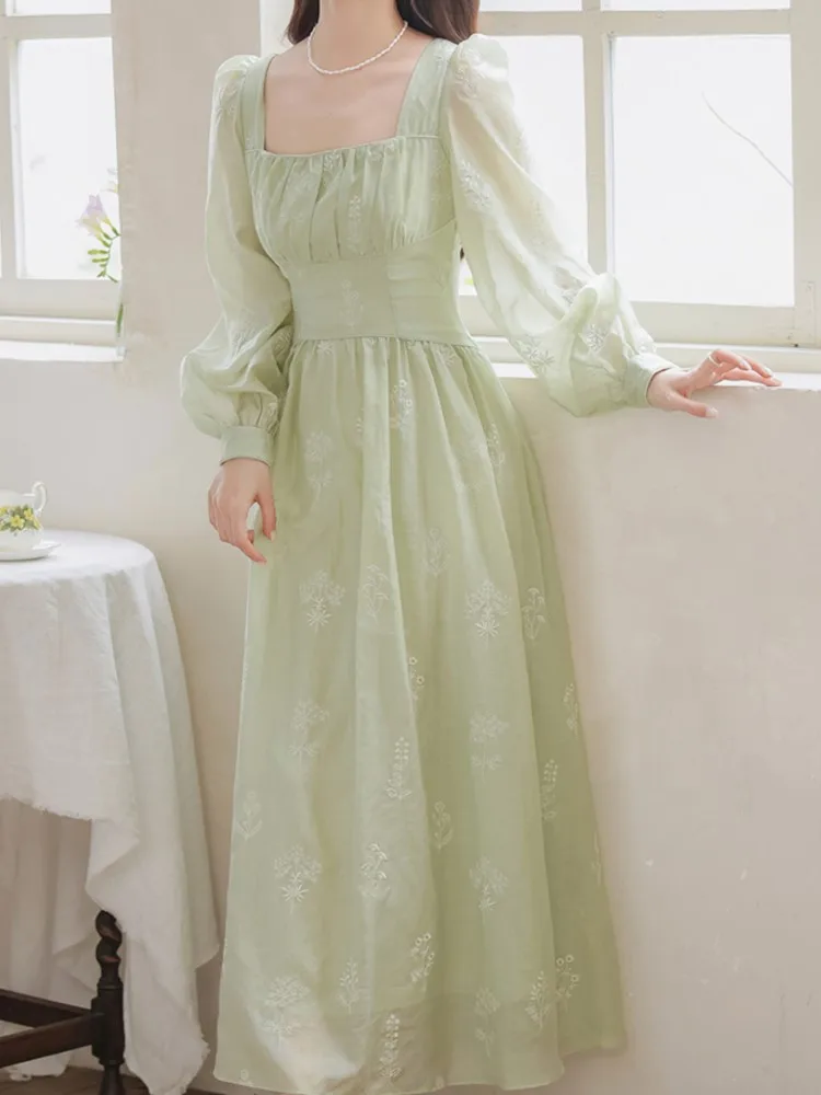 French Style Women Fashion Elegant Casual Midi Green Dress Long Sleeve Vintage Chic A-Line Party Birthday Clothes Female Robe
French Style Women Fashion Elegant Casual Midi Green Dress Long Sleeve Vintage Chic A-Line Party Birthday Clothes Female Robe