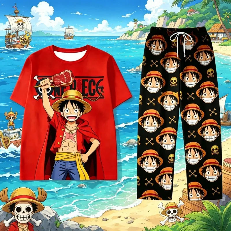2026 Summer Pirate King Luffy Suit Milk Silk Pajamas Pants for Men's Shirts Women Y2k T-shirts And Pants Set Kids Tshirt Set
2026 Summer Pirate King Luffy Suit Milk Silk Pajamas Pants for Men's Shirts Women Y2k T-shirts And Pants Set Kids Tshirt Set