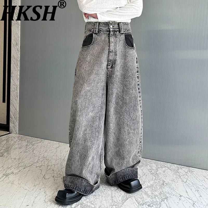 HKSH Spring Autumn New Man Washed Contrast Color Pockets Three-dimensional Jeans Trendy High Street Wide-leg Denim Pants HK13179
HKSH Spring Autumn New Man Washed Contrast Color Pockets Three-dimensional Jeans Trendy High Street Wide-leg Denim Pants HK13179