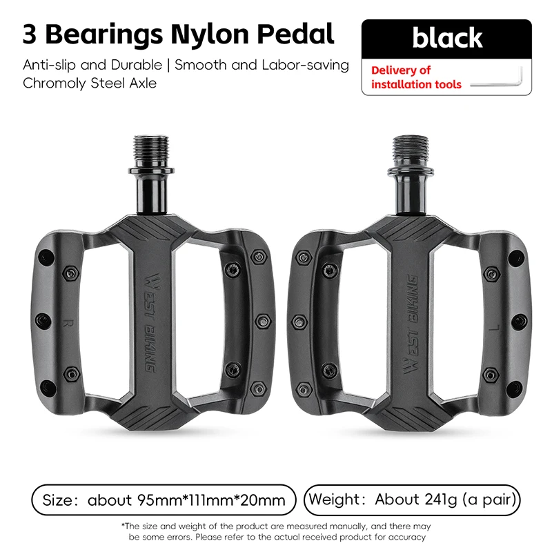 WEST BIKING Bicycle Pedal 3 Bearing Nylon Cycling Platform Pedal Ultralight Anti-slip MTB Road Bike Pedals Cycling Accessories
WEST BIKING Bicycle Pedal 3 Bearing Nylon Cycling Platform Pedal Ultralight Anti-slip MTB Road Bike Pedals Cycling Accessories