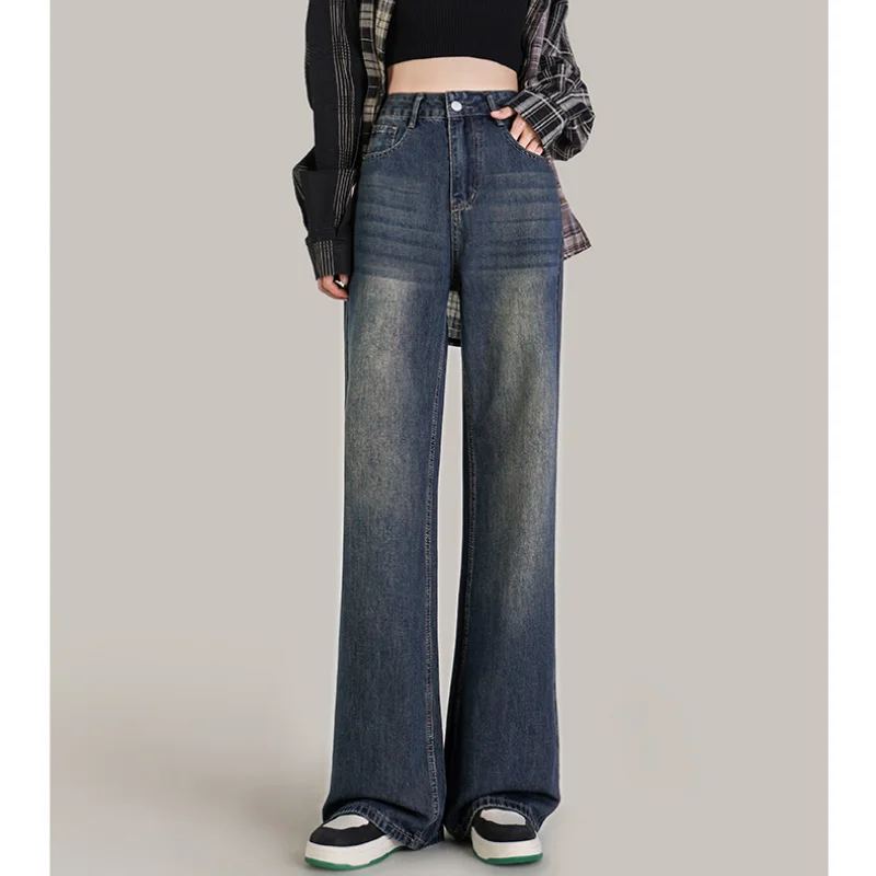 Blue Jeans Women American Wide Leg Pants Loose Fashion High Waisted Temperament Vintage Female Bottoms 2023 Summer Trousers
Blue Jeans Women American Wide Leg Pants Loose Fashion High Waisted Temperament Vintage Female Bottoms 2023 Summer Trousers