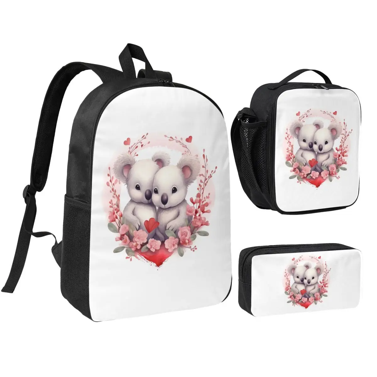 Valentine's Day Koala Bears In Love Backpack Student BookBag School Bag Shoulder Bags 3ps Insulated Lunch Bag Pencil Case
Valentine's Day Koala Bears In Love Backpack Student BookBag School Bag Shoulder Bags 3ps Insulated Lunch Bag Pencil Case