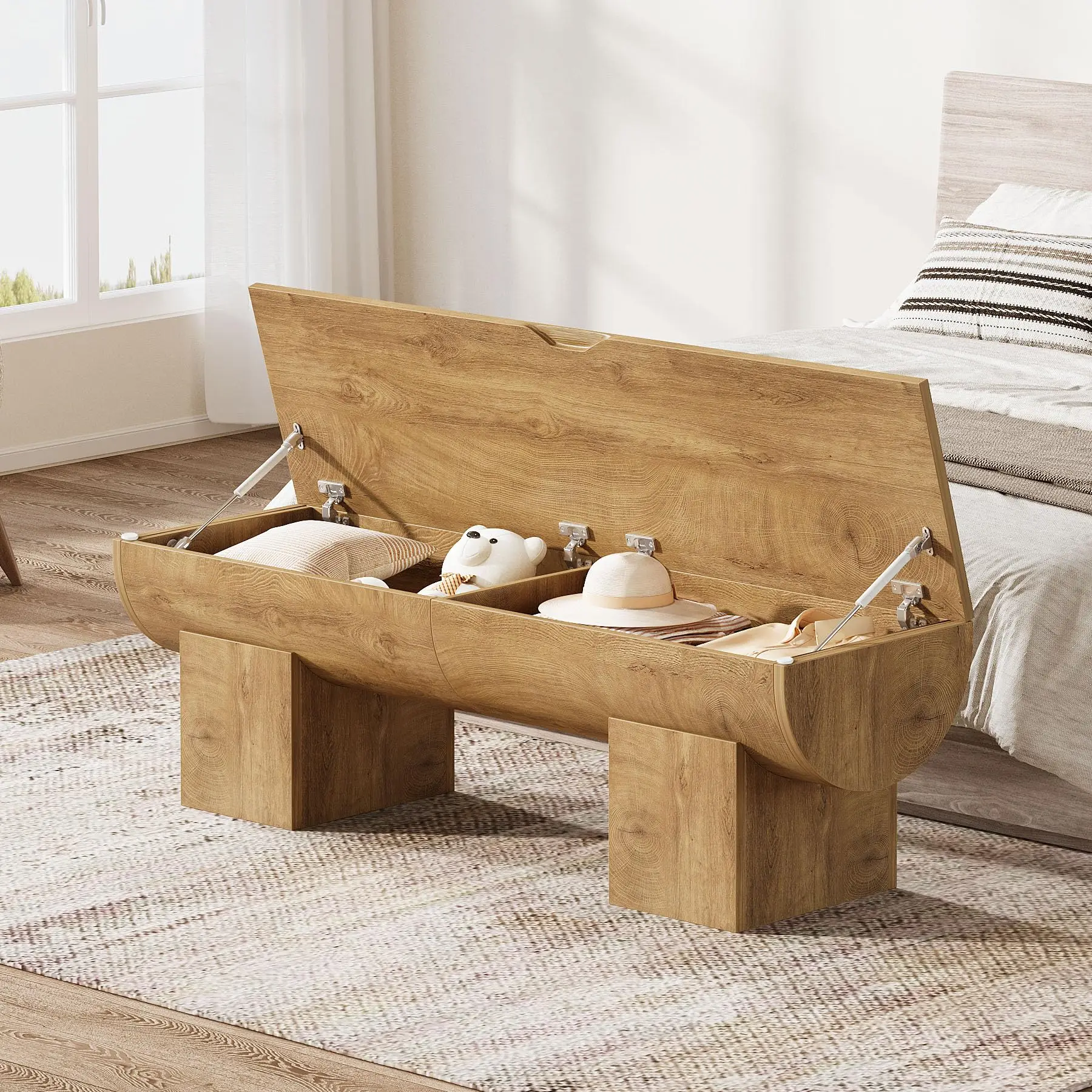 # Tribesigns 55 Inch Bed End Storage Bench With Safety Hinges Flip Top Farmhouse Master Bedroom Bench 350lb Capacity
# Tribesigns 55 Inch Bed End Storage Bench With Safety Hinges Flip Top Farmhouse Master Bedroom Bench 350lb Capacity