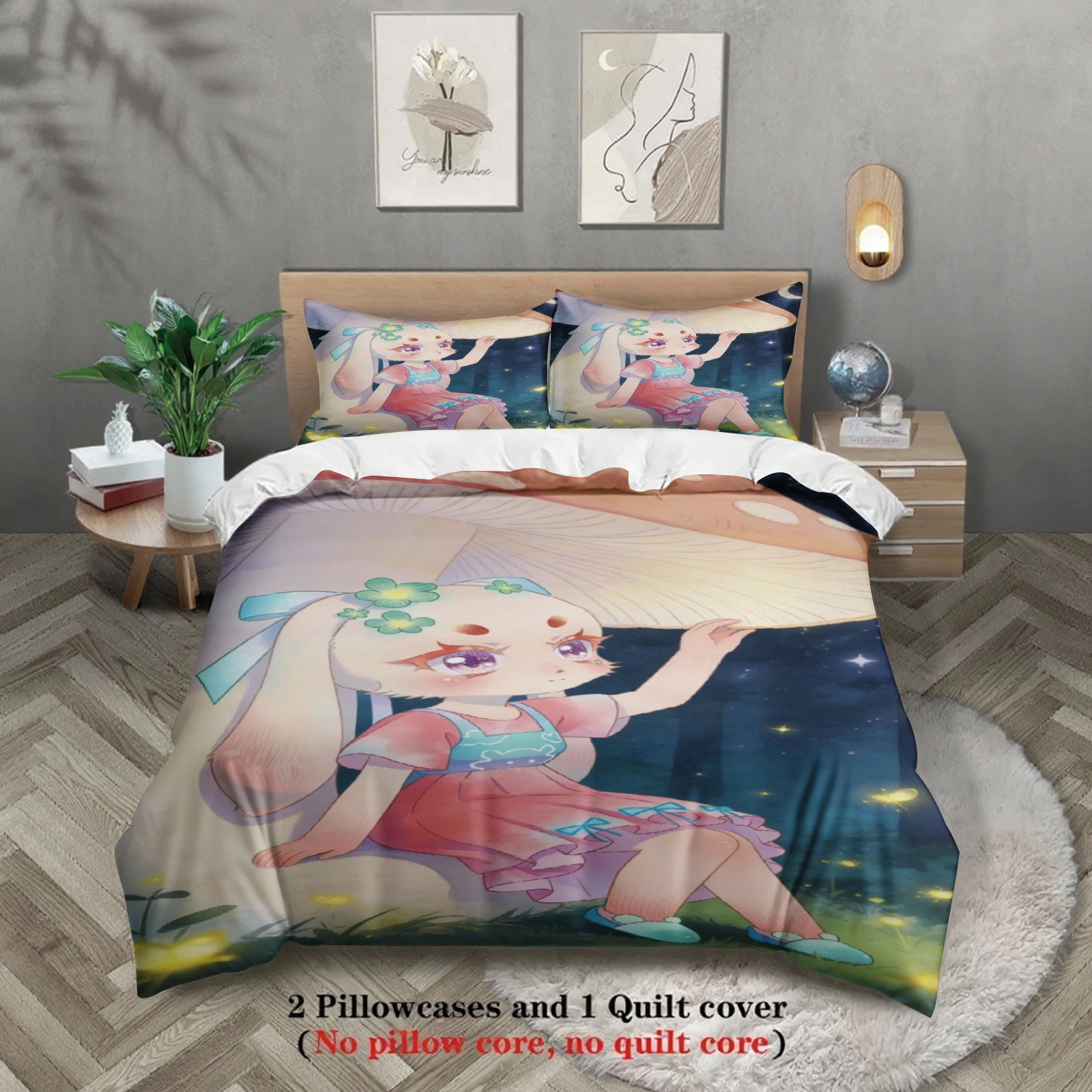 Комплект постельного белья Softville Cozy Town из 3 предметов: пододеяльник с кроликом, сидящим под грибом, без наполнителя, в мультяшном стиле, размеры Queen и King
Комплект постельного белья Softville Cozy Town из 3 предметов: пододеяльник с кроликом, сидящим под грибом, без наполнителя, в мультяшном стиле, размеры Queen и King