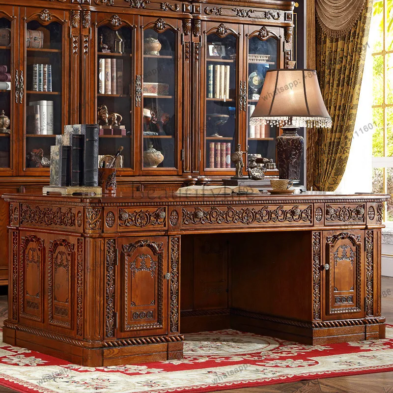 Luxury American all solid wood ash wood large desk writing desk European president office boss table
Luxury American all solid wood ash wood large desk writing desk European president office boss table