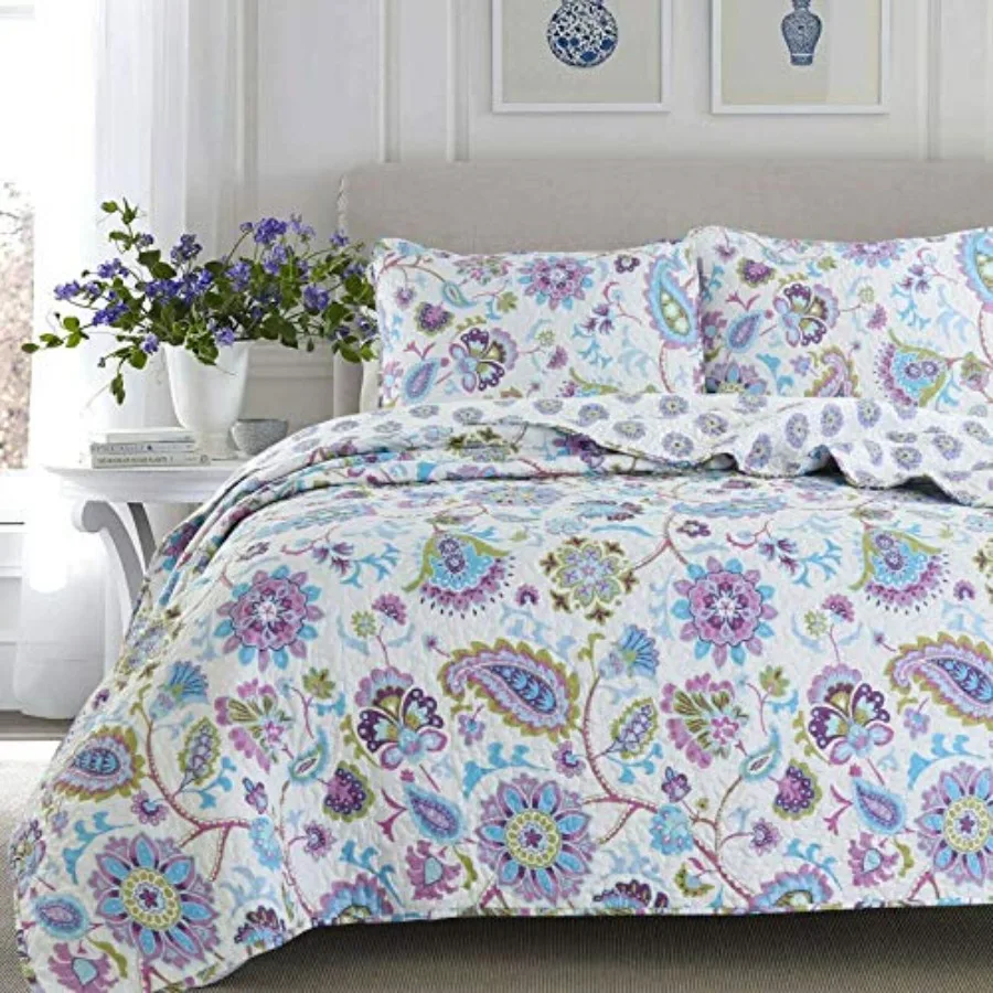 Lilac Lavender Purple Floral Paisley Reversible Quilt Bedding Set, Coverlet Bedspread Lightweight for All Seasons,Piece
Lilac Lavender Purple Floral Paisley Reversible Quilt Bedding Set, Coverlet Bedspread Lightweight for All Seasons,Piece