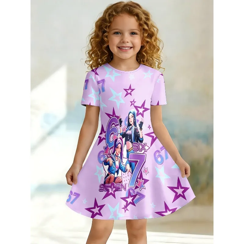 Cute Star Digital Printed Girl Casual Dress with Cartoon Character Design Short Sleeve A-line Dress Suitable for Birthday Gifts
Cute Star Digital Printed Girl Casual Dress with Cartoon Character Design Short Sleeve A-line Dress Suitable for Birthday Gifts