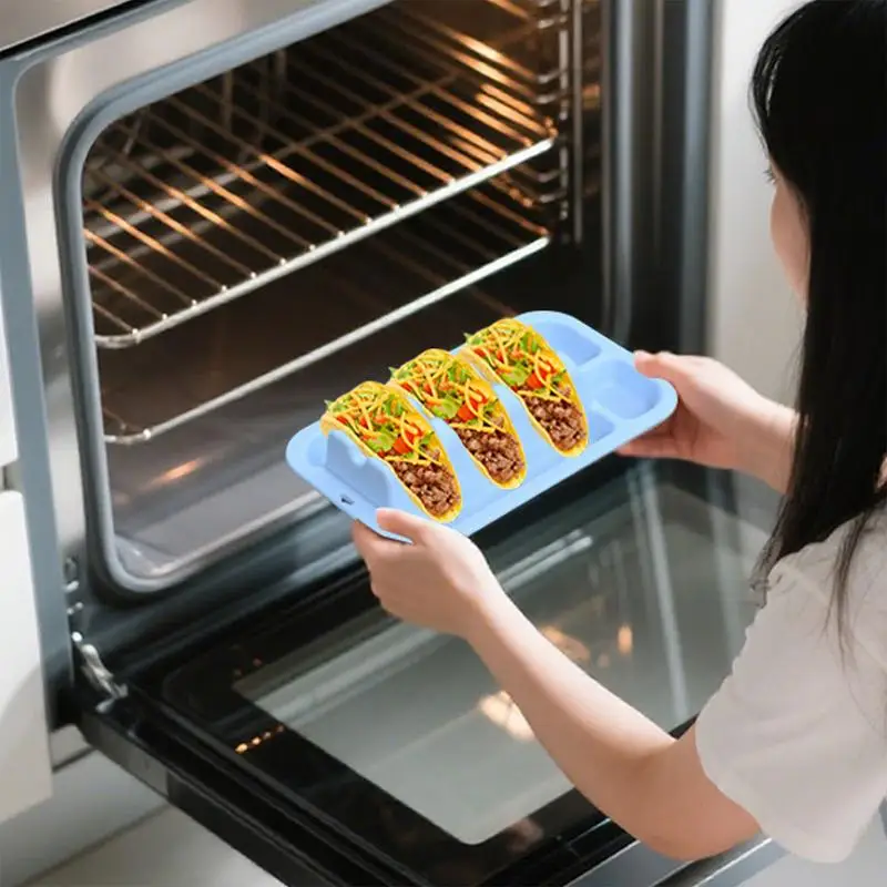 Taco Plate Taco Serving Plate With 3 Dividers Silicone Reusable Non-Slip Food Dish With 2 Condiment Compartments For Adults Kids
Taco Plate Taco Serving Plate With 3 Dividers Silicone Reusable Non-Slip Food Dish With 2 Condiment Compartments For Adults Kids