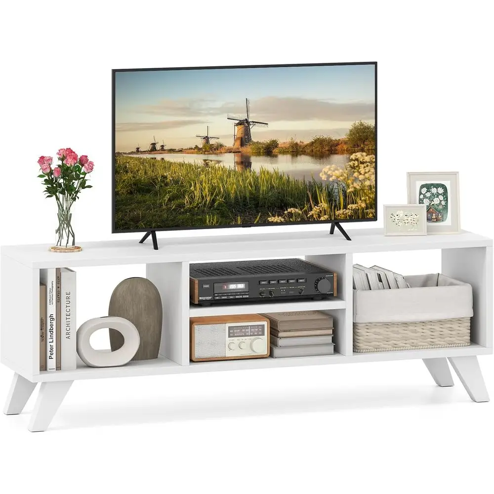 55 TV Stand with 4-Cubby Storage and Open Shelves for Media and Entertainment
55 TV Stand with 4-Cubby Storage and Open Shelves for Media and Entertainment