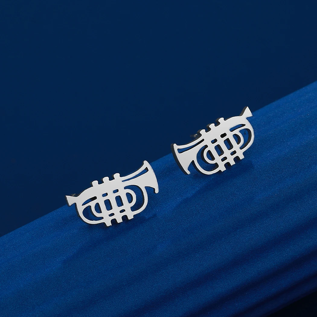 Cxwind Simple Laser Engraving Fashion Stainless Steel Trumpet Stud Earrings, Gift For Musician, Stainless Studs New year gift
Cxwind Simple Laser Engraving Fashion Stainless Steel Trumpet Stud Earrings, Gift For Musician, Stainless Studs New year gift