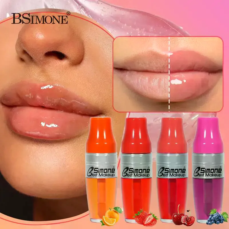 BSIMONE 10ML Fruit Lip Gloss Transparent Lip Oil Moisturizing Nourishes Lips Waterproof Long-lasting Liquid Lips Cosmetics
BSIMONE 10ML Fruit Lip Gloss Transparent Lip Oil Moisturizing Nourishes Lips Waterproof Long-lasting Liquid Lips Cosmetics