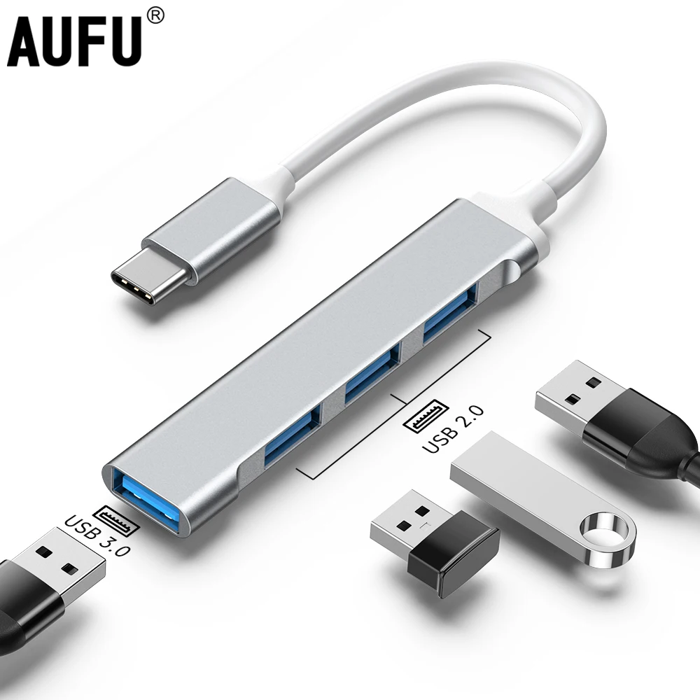 AUFU Type C USB C HUB 3.0 Multi Splitter Adapter Expander High Speed OTG for PC Macbook Accessories USB Hub 4 Port
AUFU Type C USB C HUB 3.0 Multi Splitter Adapter Expander High Speed OTG for PC Macbook Accessories USB Hub 4 Port