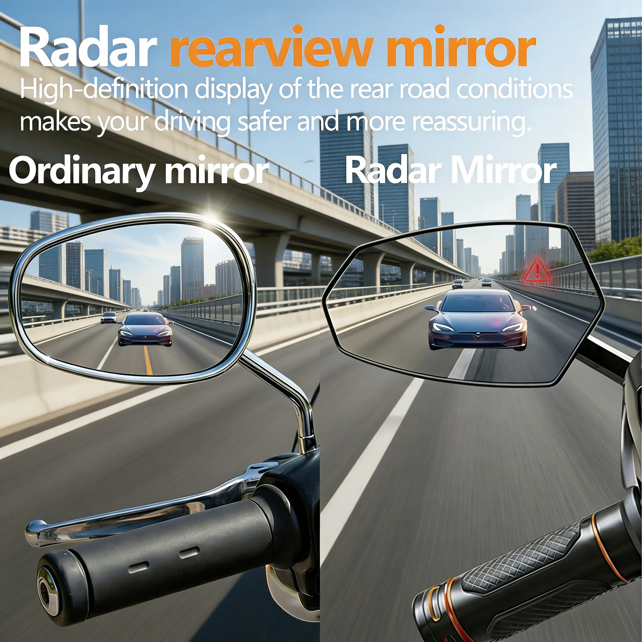 77GHz High Precision Motorcycle Radar Blind Spot Mirror - Universal Rearview Mirror with Lane Change Alert Function
77GHz High Precision Motorcycle Radar Blind Spot Mirror - Universal Rearview Mirror with Lane Change Alert Function