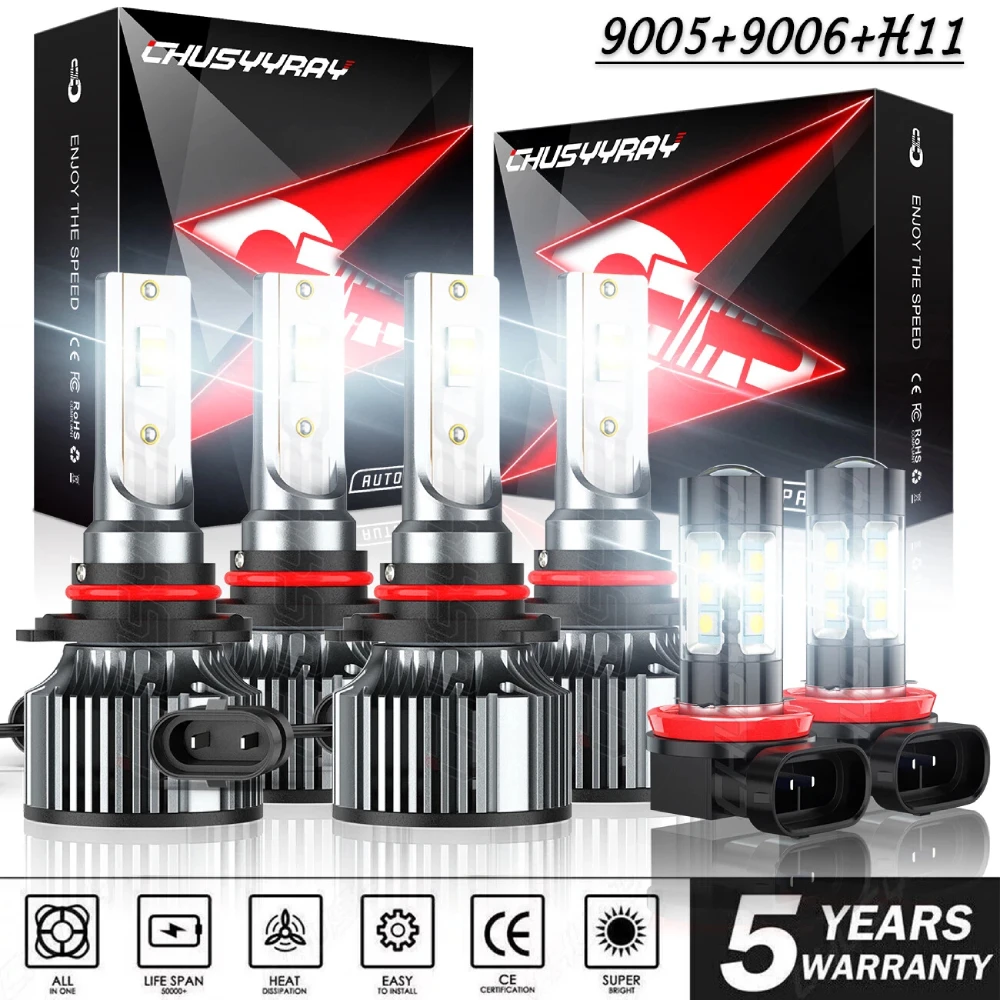 6x Canbus 9005 9006 H11 Светодиодные фары дальнего/ближнего света + противотуманные фары Combo 9-32 В 6500 К 100000LM 1:1 Ten sam размер Plug and play
6x Canbus 9005 9006 H11 Светодиодные фары дальнего/ближнего света + противотуманные фары Combo 9-32 В 6500 К 100000LM 1:1 Ten sam размер Plug and play