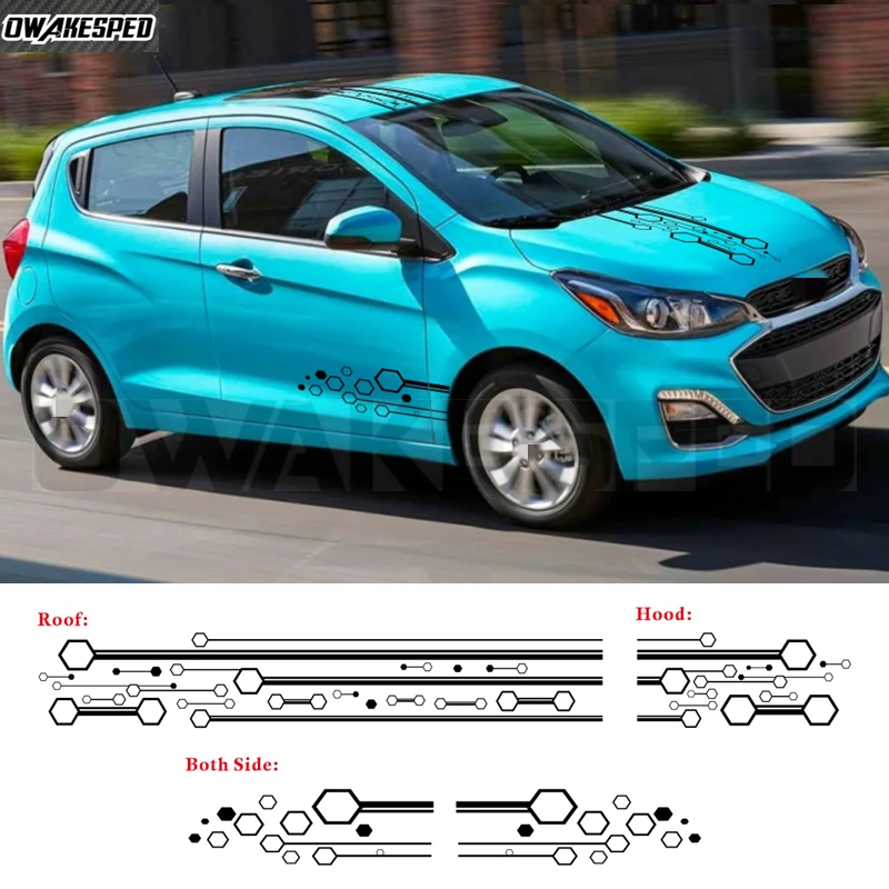 1Set Car Body Hood Roof Stickers Film Geometric Square Graphics Vinyl Decal For Chevrolet Spark Both Side Door Sport Stripes DIY
1Set Car Body Hood Roof Stickers Film Geometric Square Graphics Vinyl Decal For Chevrolet Spark Both Side Door Sport Stripes DIY