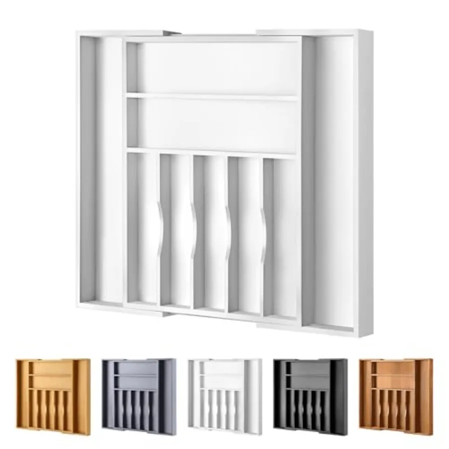 Large Premium Bamboo Silverware Organizer - Drawer Organizer and Utensil Organizer - 1"x1." Cutlery Tray with Dividers for Kitc
Large Premium Bamboo Silverware Organizer - Drawer Organizer and Utensil Organizer - 1"x1." Cutlery Tray with Dividers for Kitc