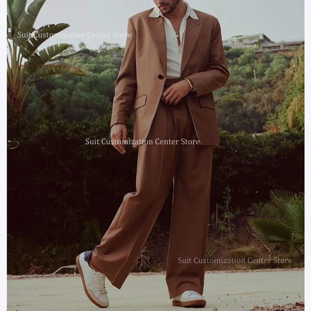 Holiday Style Men's Suits Set 2 Piece Chic One Button Peak Lapel Fashion Simple Daily Casual Male Clothing Jacket Pants
Holiday Style Men's Suits Set 2 Piece Chic One Button Peak Lapel Fashion Simple Daily Casual Male Clothing Jacket Pants