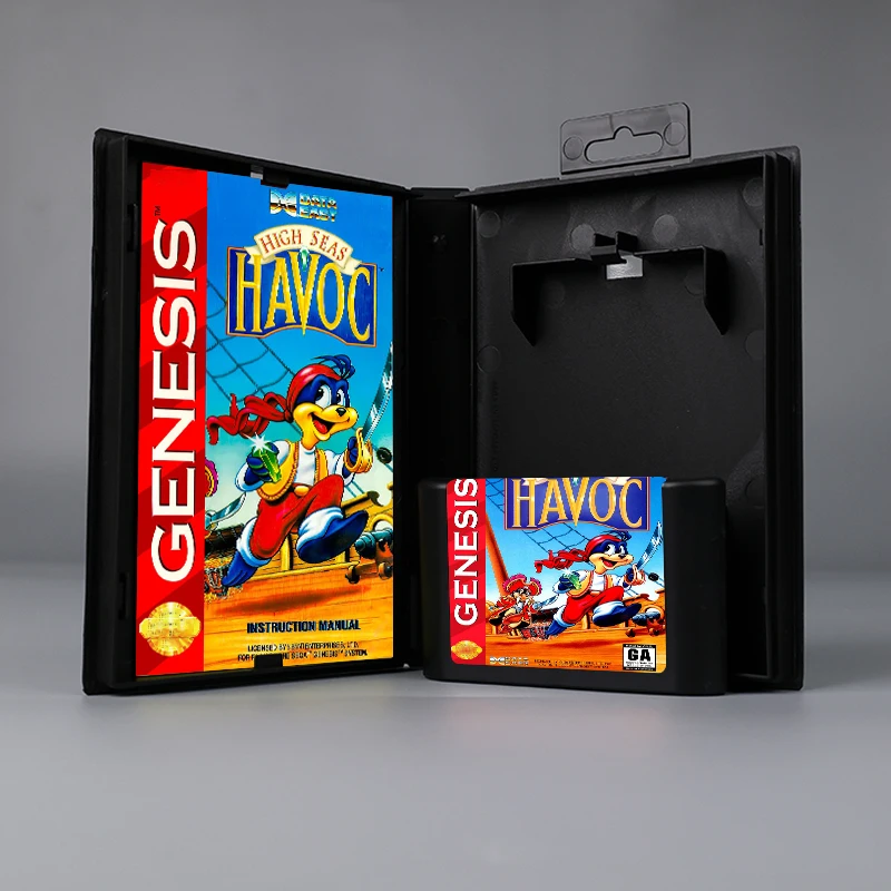 High Seas Havoc (aka Havoc) USA or EUR cover 16bit MD game card with box with manual for Sega Genesis Megadrive console
High Seas Havoc (aka Havoc) USA or EUR cover 16bit MD game card with box with manual for Sega Genesis Megadrive console