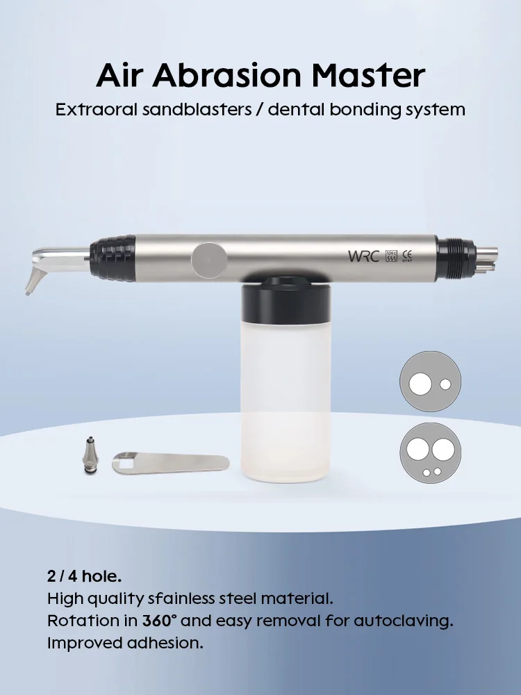 WRC Dental Air Abrasion Unit Internal Water Jet with 2/4 Port Tips for Crown Prep & Caries Removal
WRC Dental Air Abrasion Unit Internal Water Jet with 2/4 Port Tips for Crown Prep & Caries Removal