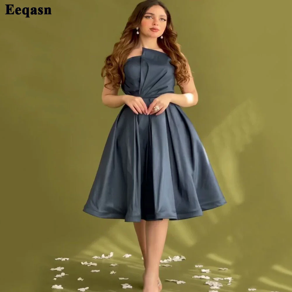 Eeqasn Dark Grey Satin Short Prom Party Dresses A Line Knee Length Formal Women Dress Pleats Special Occasion Party Gowns 2022
Eeqasn Dark Grey Satin Short Prom Party Dresses A Line Knee Length Formal Women Dress Pleats Special Occasion Party Gowns 2022