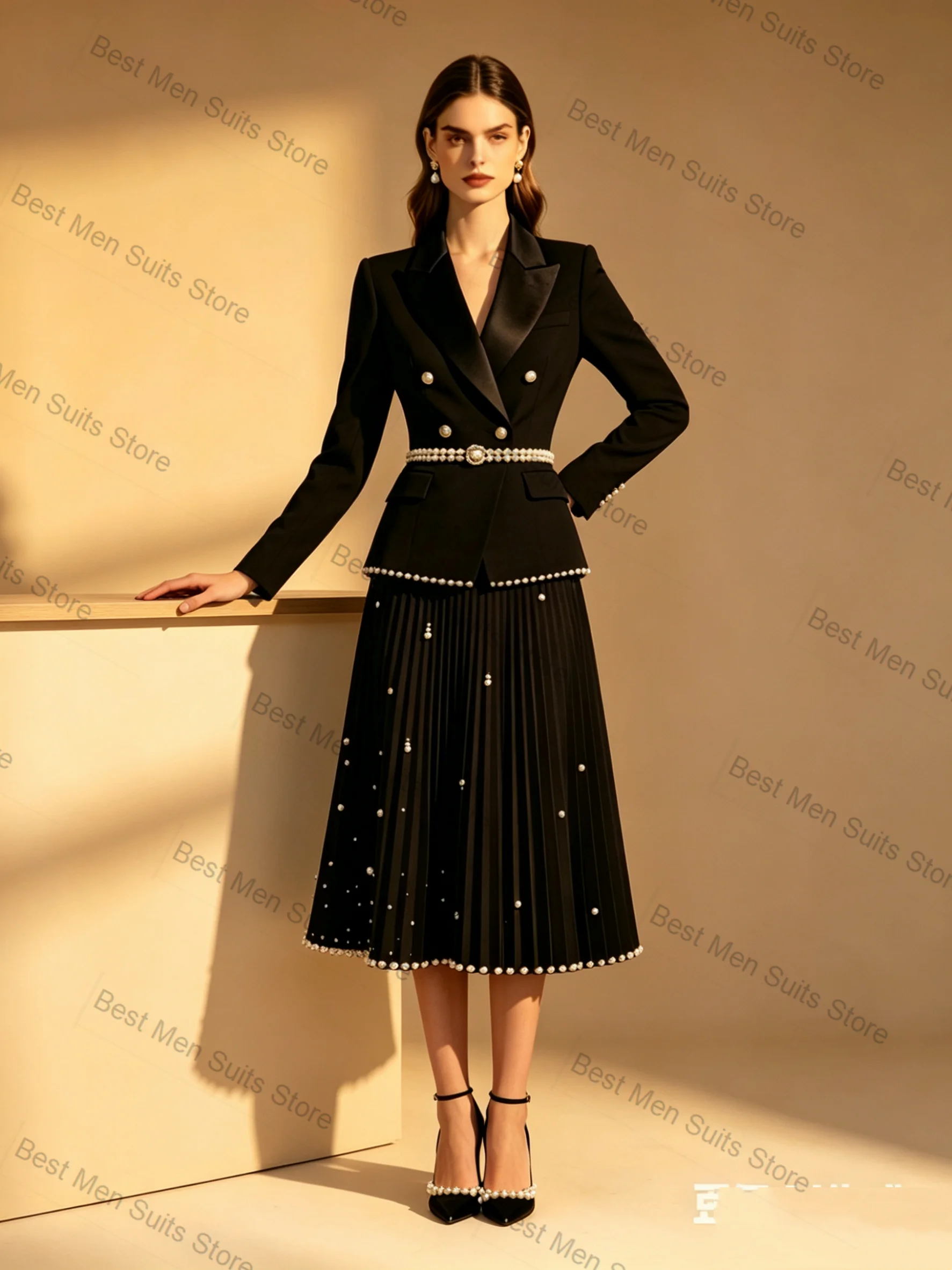 Black Crystals Women Suit Skirt Set 2 Pcs Blazer Prom Dress Belted Formal Office Jacket Customized Wedding Tuxedo Guest Coat
Black Crystals Women Suit Skirt Set 2 Pcs Blazer Prom Dress Belted Formal Office Jacket Customized Wedding Tuxedo Guest Coat