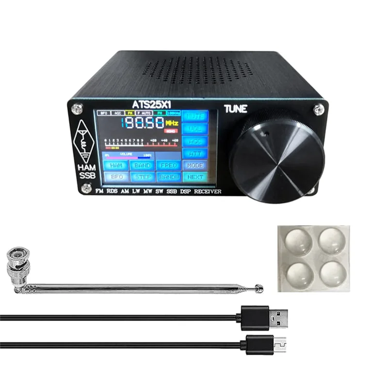 ATS25X1 Si4732 All Band Radio Receiver FM LW(MW SW) SSB +2.4 Inch Touch LCD +Whip Antenna +Battery + USB Cable+Speaker
ATS25X1 Si4732 All Band Radio Receiver FM LW(MW SW) SSB +2.4 Inch Touch LCD +Whip Antenna +Battery + USB Cable+Speaker