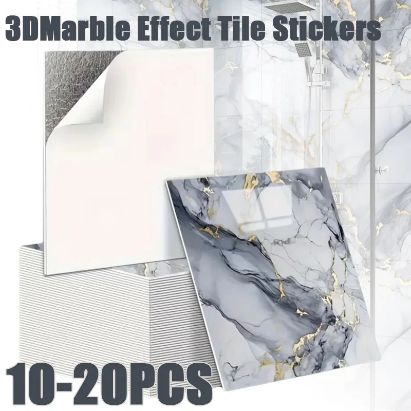 10-20PCS 3D Marble Effect Tile Stickers Waterproof Self Adhesive Panels for Bathroom Kitchen Wall Floor Renovation Decor
10-20PCS 3D Marble Effect Tile Stickers Waterproof Self Adhesive Panels for Bathroom Kitchen Wall Floor Renovation Decor