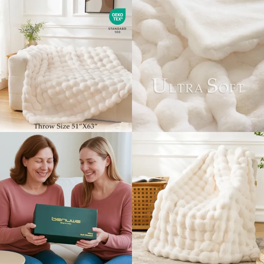 Faux Fur Throw Blanket for Couch - Cozy Plush Fluffy Soft Thick Bubble Blanket for Living Room Home Decor - Mothers Day Birthda
Faux Fur Throw Blanket for Couch - Cozy Plush Fluffy Soft Thick Bubble Blanket for Living Room Home Decor - Mothers Day Birthda
