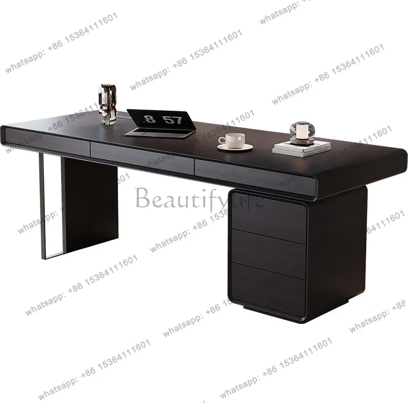 Italian minimalist desk, high-end study computer, light luxury modern solid wood desk
Italian minimalist desk, high-end study computer, light luxury modern solid wood desk