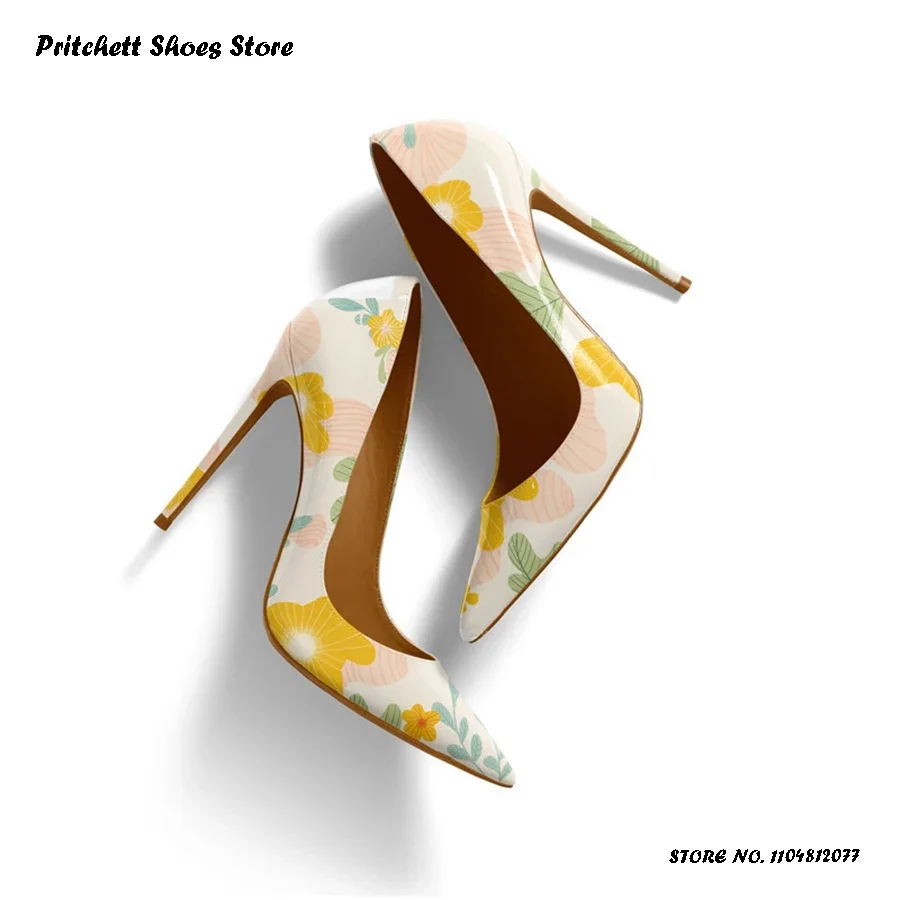 Женские кожаные туфли-лодочки с желтым цветочным принтом, весна-лето, туфли без шнуровки на шпильке с острым носком на тонком каблуке, банкетные модельные туфли
Женские кожаные туфли-лодочки с желтым цветочным принтом, весна-лето, туфли без шнуровки на шпильке с острым носком на тонком каблуке, банкетные модельные туфли