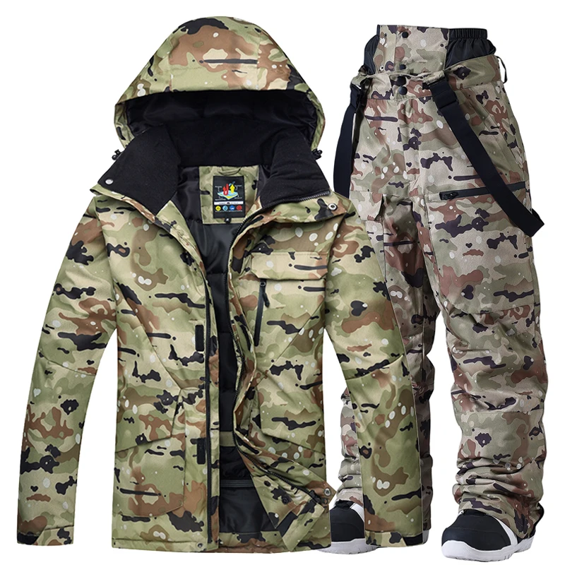Khaki Camouflage Ski Suit Sets for Men, Waterproof Snow Jackets and Strap Pants, Outdoor Snowboard Clothes, Winter Costumes
Khaki Camouflage Ski Suit Sets for Men, Waterproof Snow Jackets and Strap Pants, Outdoor Snowboard Clothes, Winter Costumes