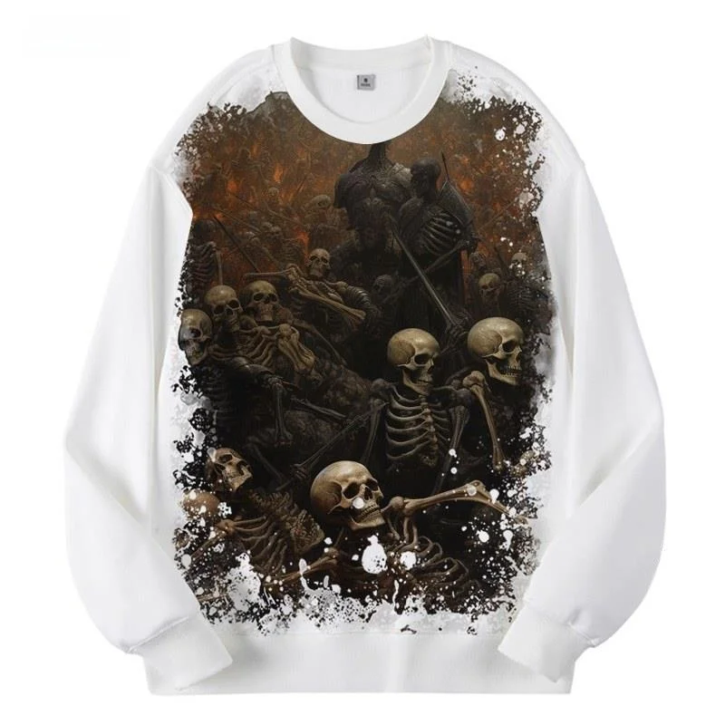 New Terror Skull Patterned round Neck Digital Print Men's Hoodie Polyester Fiber Warmth Resistant Deformation Basic Style
New Terror Skull Patterned round Neck Digital Print Men's Hoodie Polyester Fiber Warmth Resistant Deformation Basic Style
