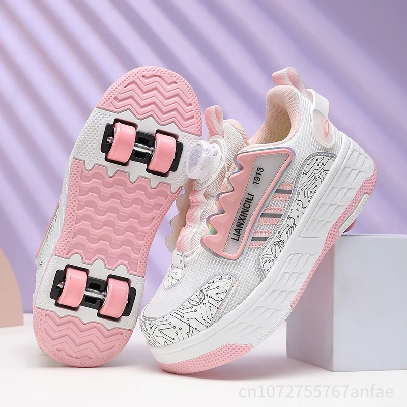 Children's Skateboard Shoes Walking Rolling Dual-Use 4 Wheel Roller Skate Shoes Outdoor Roller Skate Sneakers Holiday Gifts
Children's Skateboard Shoes Walking Rolling Dual-Use 4 Wheel Roller Skate Shoes Outdoor Roller Skate Sneakers Holiday Gifts
