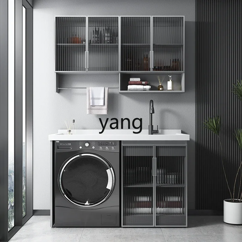LMM light luxury washing machine integrated cabinet balcony with rubbing board washbasin laundry pool slot basin
LMM light luxury washing machine integrated cabinet balcony with rubbing board washbasin laundry pool slot basin