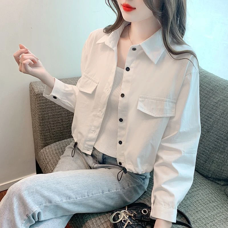 Retro Hong Kong Style Women's Collar Workwear Jacket Spring Autumn Short Size Outer Cardigan Button Unique Beautiful Top
Retro Hong Kong Style Women's Collar Workwear Jacket Spring Autumn Short Size Outer Cardigan Button Unique Beautiful Top