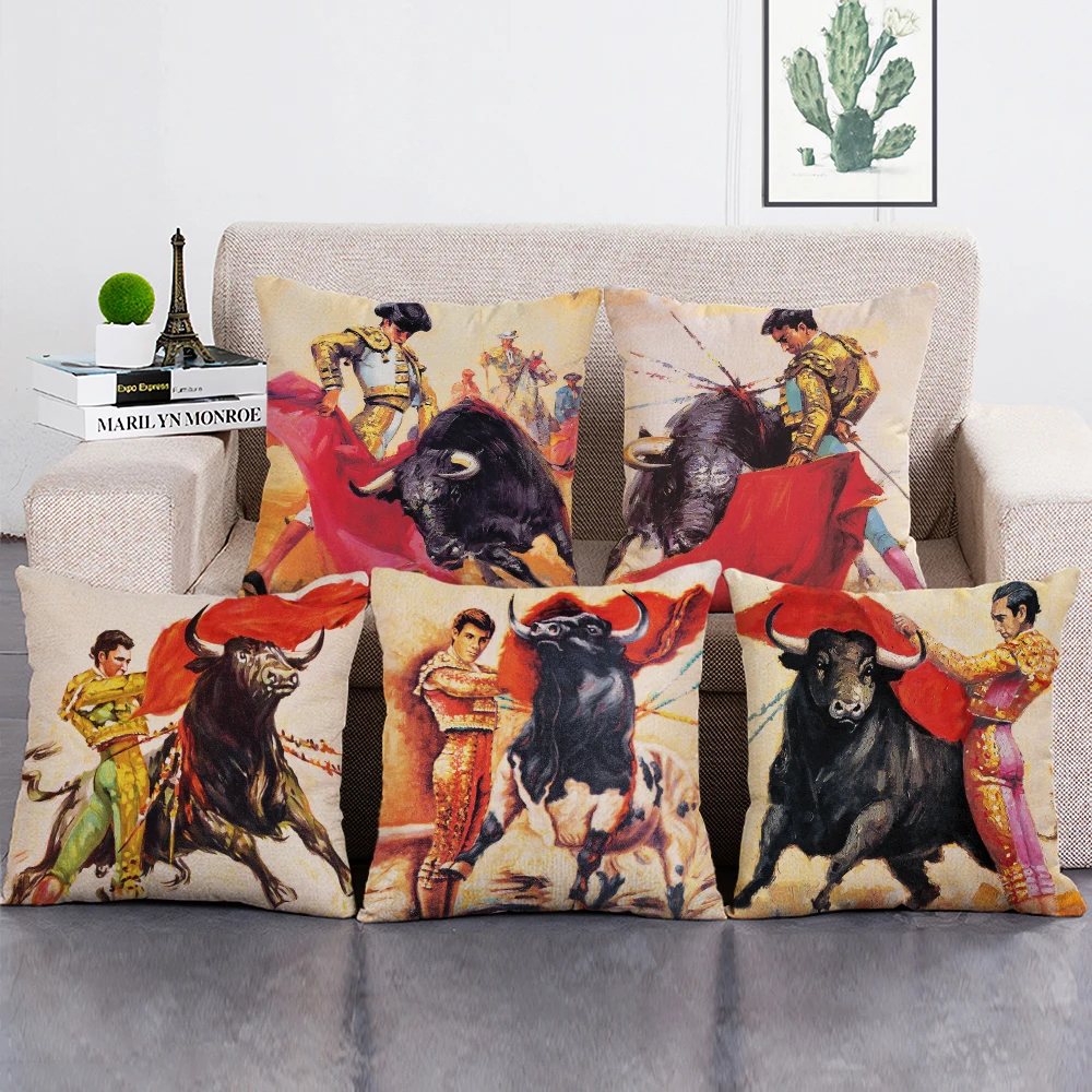 Spain Matador Decorative Cushion Cover Vintage Oil Painting Throw Pillow Case 45x45cm Pillowcase for Home Decor
Spain Matador Decorative Cushion Cover Vintage Oil Painting Throw Pillow Case 45x45cm Pillowcase for Home Decor
