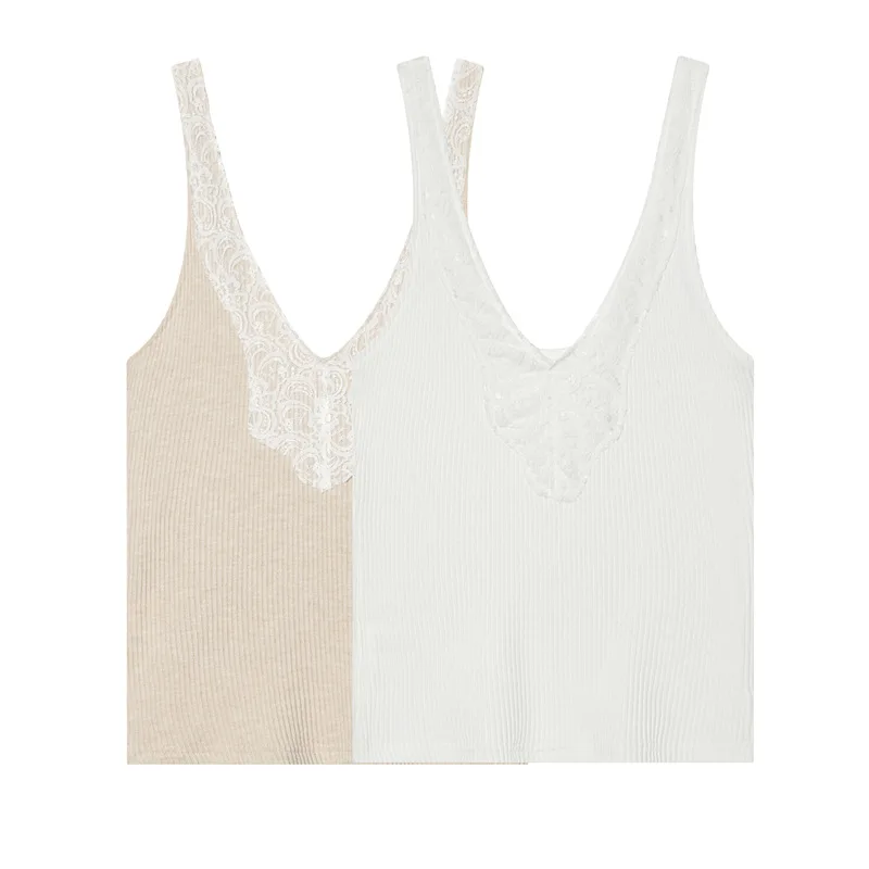 withered Cross Border Women's 2026 New European And American Style Simple Lace Patchwork Camisole Top
withered Cross Border Women's 2026 New European And American Style Simple Lace Patchwork Camisole Top