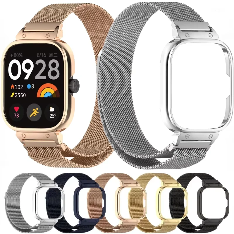 Металлический корпус + миланский ремешок-петля для Redmi Watch 4, магнитный браслет, браслет для Redmi Watch 4, защитный корпус из нержавеющей стали
Металлический корпус + миланский ремешок-петля для Redmi Watch 4, магнитный браслет, браслет для Redmi Watch 4, защитный корпус из нержавеющей стали