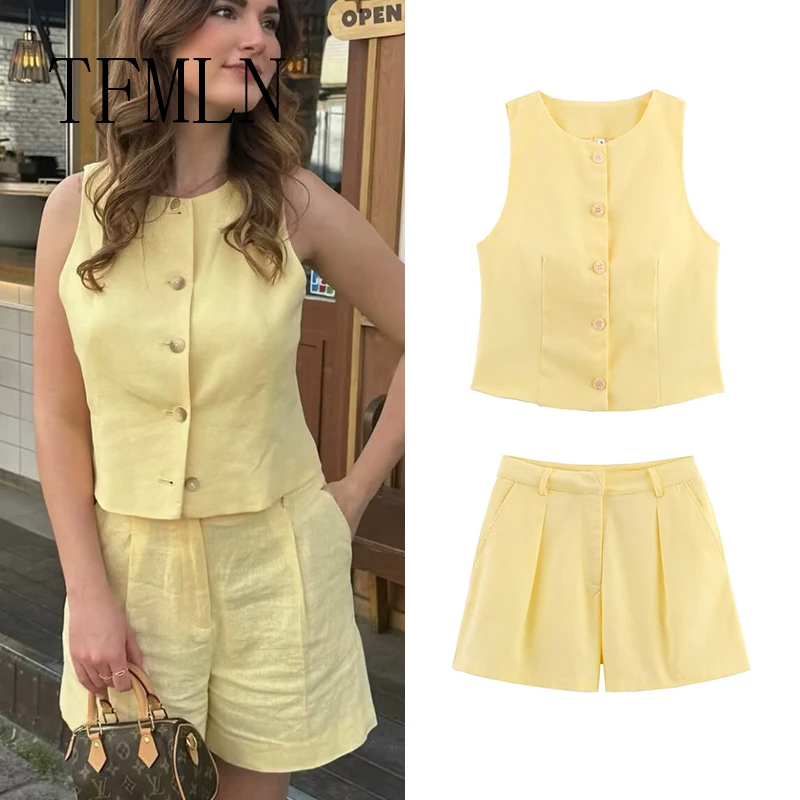 TFMLN модные женские шорты, простые повседневные однобортные жилеты, топы, мини-шорты, одежда, новинка 2023 года, летняя одежда
TFMLN модные женские шорты, простые повседневные однобортные жилеты, топы, мини-шорты, одежда, новинка 2023 года, летняя одежда