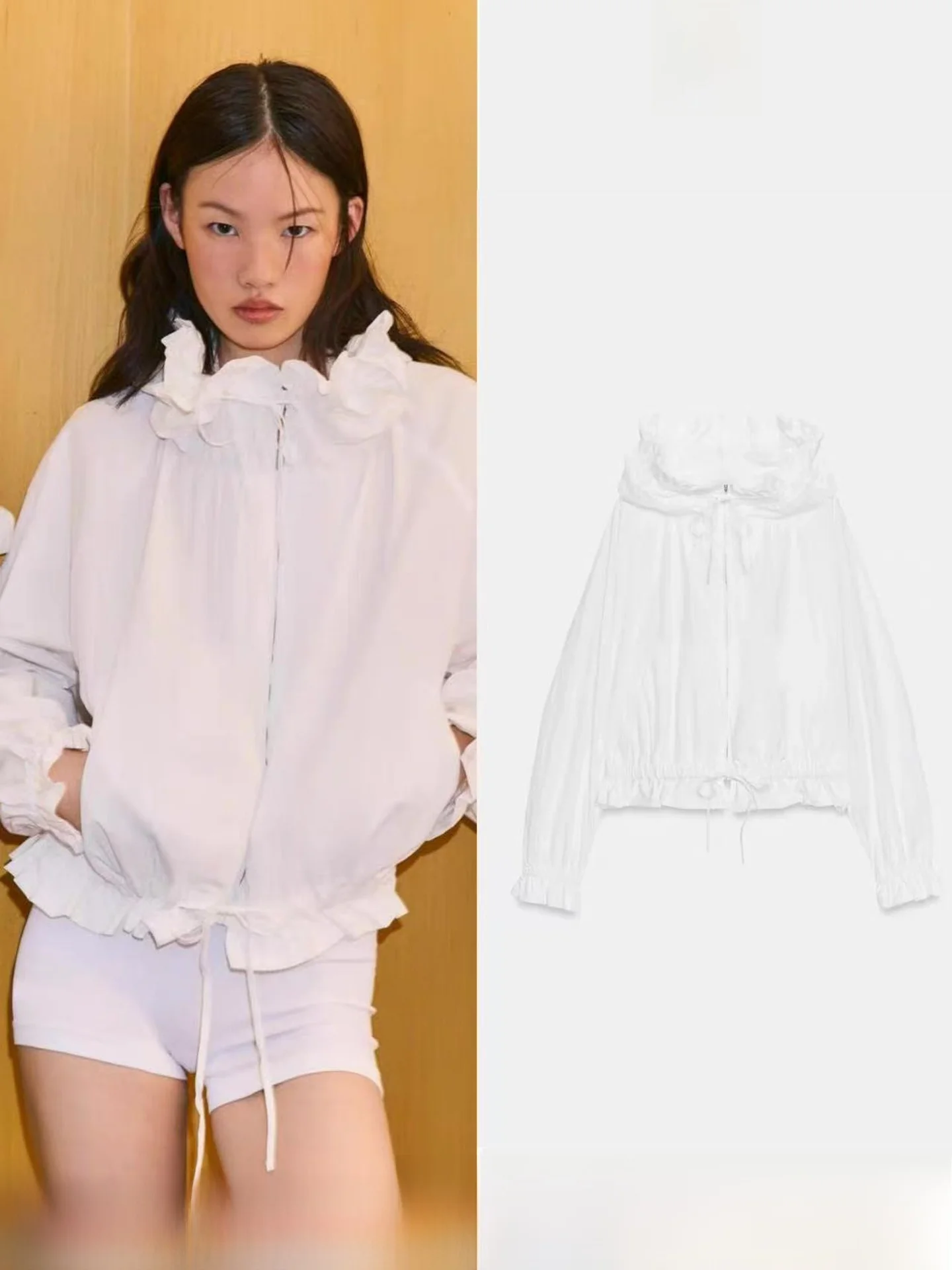 Loose Zipper Decorative Hat Women's Sun Protection Jacket Coat Spring Summer New Style Casual Cute Style Long Sleeve Short Coat
Loose Zipper Decorative Hat Women's Sun Protection Jacket Coat Spring Summer New Style Casual Cute Style Long Sleeve Short Coat