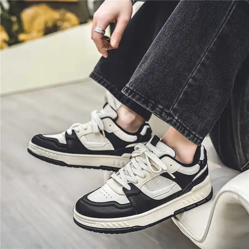 Нескользящая подошва, кожаные спортивные кроссовки для мужчин, недорогие кроссовки для ходьбы, популярные новинки для скейтбординга.
Нескользящая подошва, кожаные спортивные кроссовки для мужчин, недорогие кроссовки для ходьбы, популярные новинки для скейтбординга.