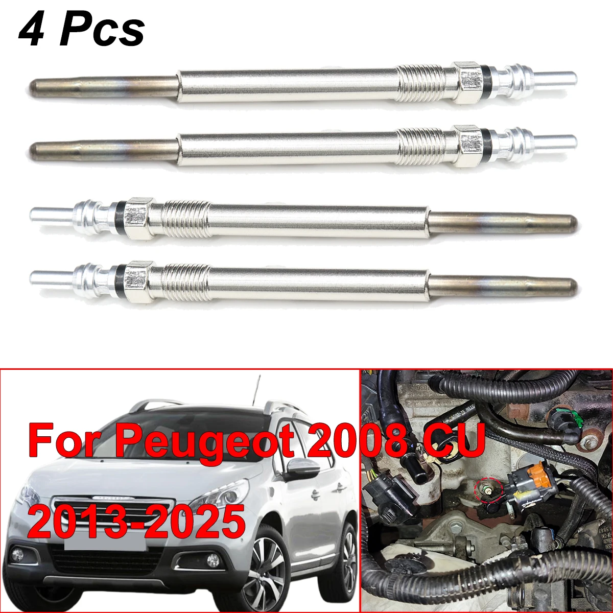 4Kit For Peugeot 2008 CU 2013 2014 2015 2016 2017-2025 1.4 1.6 HDi Diesel Heater Nickel Plating Glow Plugs 5V 1612736680 5960E6
4Kit For Peugeot 2008 CU 2013 2014 2015 2016 2017-2025 1.4 1.6 HDi Diesel Heater Nickel Plating Glow Plugs 5V 1612736680 5960E6
