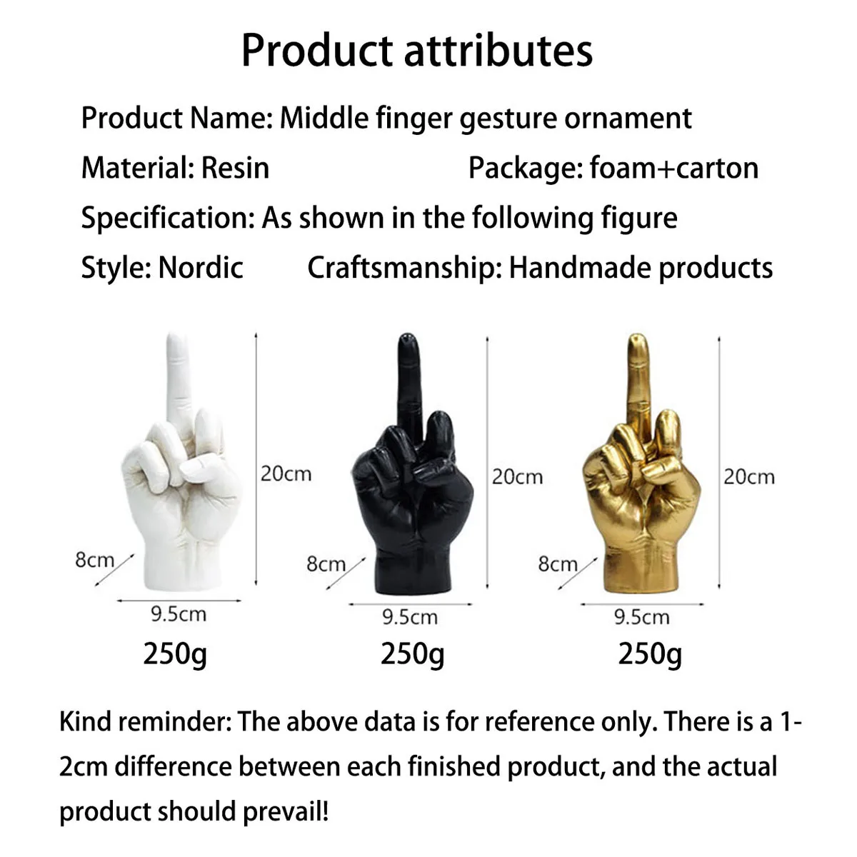 Hand Sculpture Hand Gesture Resin Statue, Modern Style Art Decor for Living Room Desktop Ornament Shelf Office Home Decoration
Hand Sculpture Hand Gesture Resin Statue, Modern Style Art Decor for Living Room Desktop Ornament Shelf Office Home Decoration
