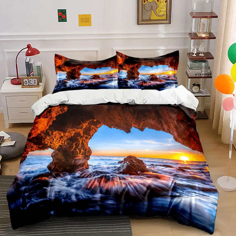 "Sunset Cave Beach Decor Set" Multiple sizes kid's and adults' bedroom Exquisite 3PC bedding set, gift
"Sunset Cave Beach Decor Set" Multiple sizes kid's and adults' bedroom Exquisite 3PC bedding set, gift