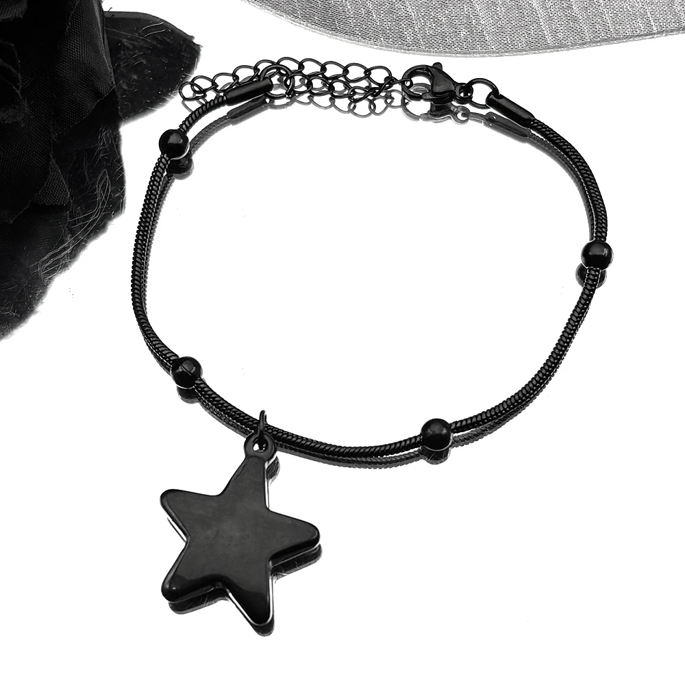 Vintage Minimalist Pentagram Star Bracelet for Men Women Stainless Steel Black Color Beaded Hand Chain Amulet Jewelry Gift
Vintage Minimalist Pentagram Star Bracelet for Men Women Stainless Steel Black Color Beaded Hand Chain Amulet Jewelry Gift