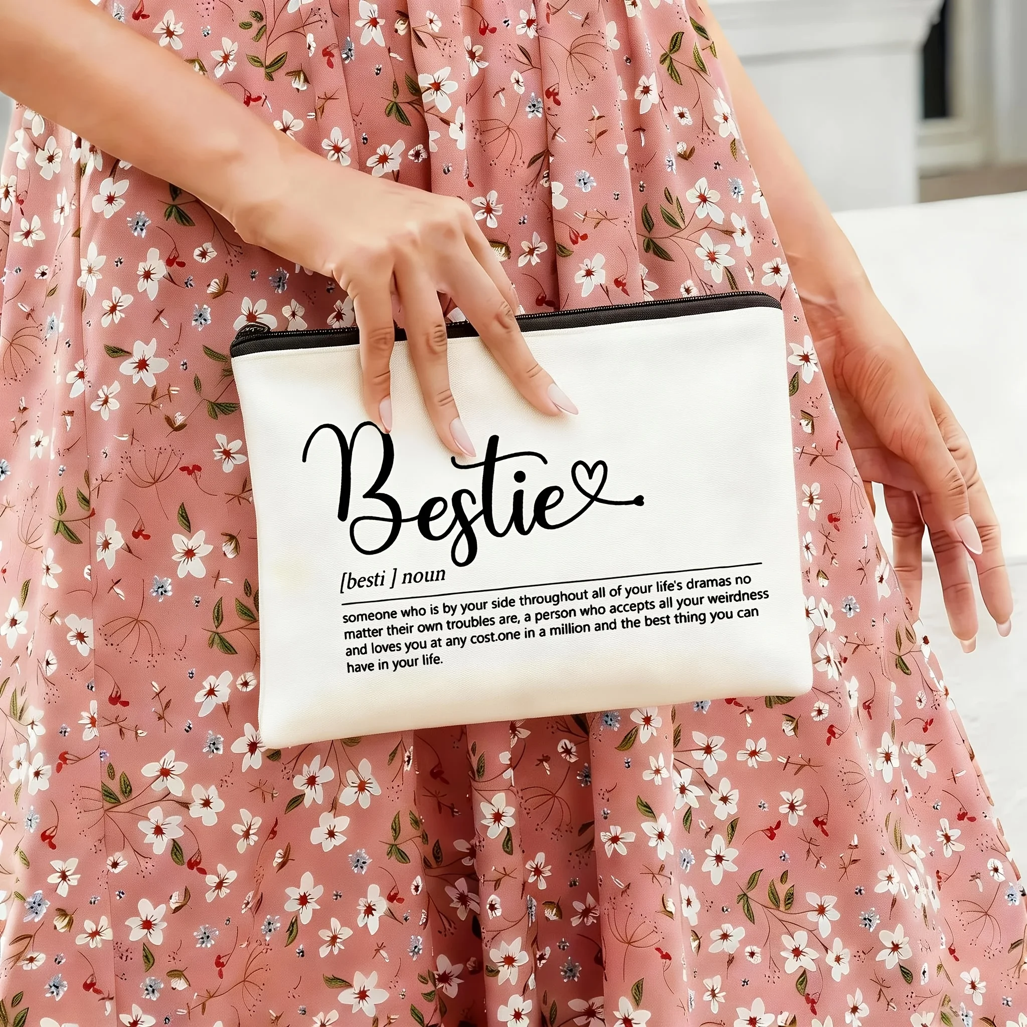 A Very Suitable Gift for Bestie Travel Cosmetic Pouch Inspiring Birthday Gift for Women Female Siblings Colleagues Classmates
A Very Suitable Gift for Bestie Travel Cosmetic Pouch Inspiring Birthday Gift for Women Female Siblings Colleagues Classmates